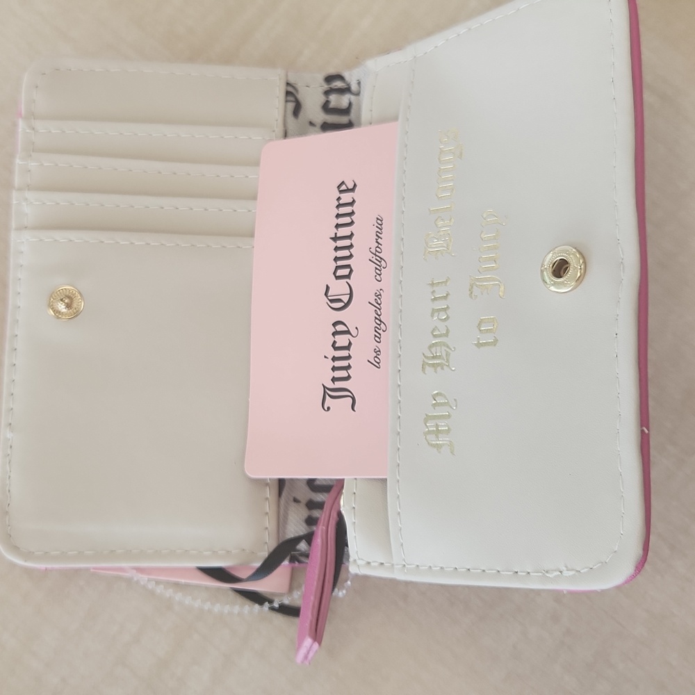 Juicy Couture Pink Heart Charm Wallet Small Cards And Money Organazer Logo Case - Picture 6 of 13